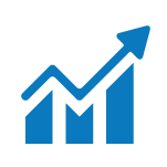 icon of a growing investment depicted as a chart with an arrow upwards