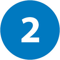 white number two in a blue circle