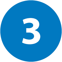 white number three in a blue circle