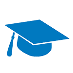 blue grad cap