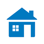 outline of a house in dark blue