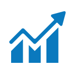 column graph chart showing a growing arrow pointing upwards