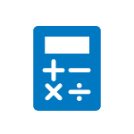 icon of a calculator in blue