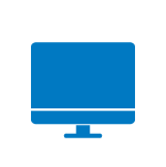 blue desktop monitor icon