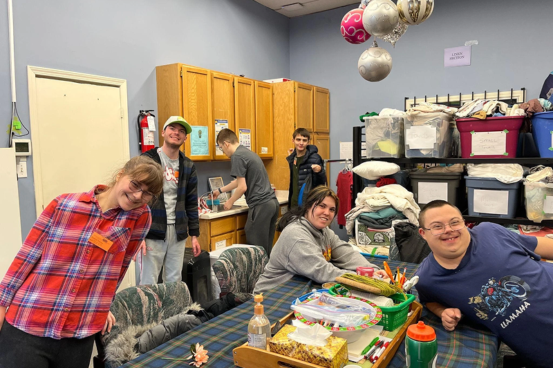 Volunteers in a room