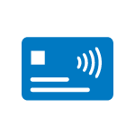 icon of a credit card with tap technology
