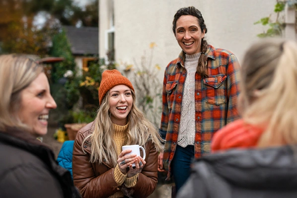 friends chatting outside