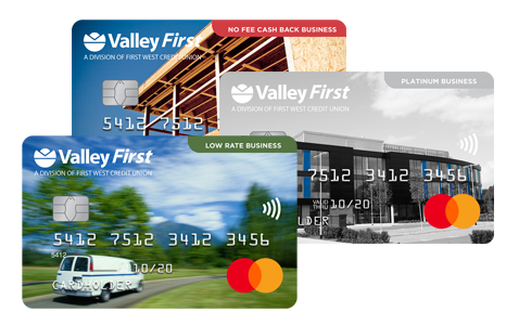 3 Valley First credit cards stacked on each other